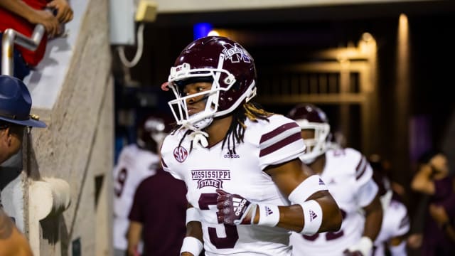 Sep 10, 2022; Tucson, Arizona, USA; Mississippi State Bulldogs cornerback Decamerion Richardson (3) against the Arizona Wildcats at Arizona Stadium. Mandatory Credit: Mark J. Rebilas-USA TODAY Sports  